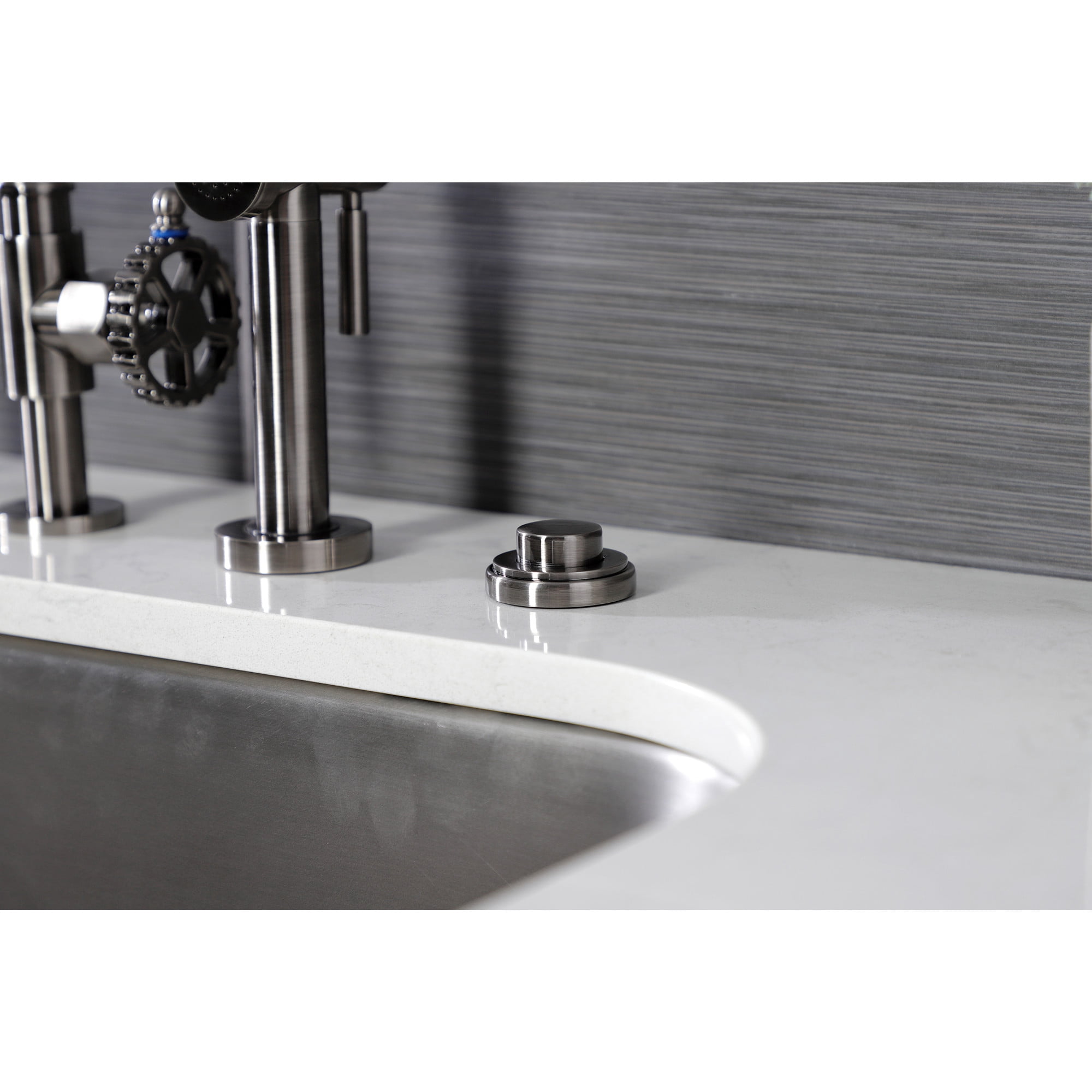 Kingston Brass KA21VN Trimscape Disposal Air Switch Button in Black Stainless
