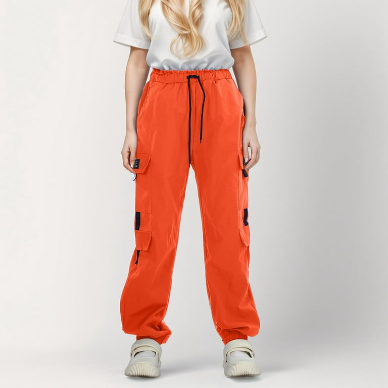 Sngxgn Girls Cargo Pants Loose Leg Trousers for Kids Hop