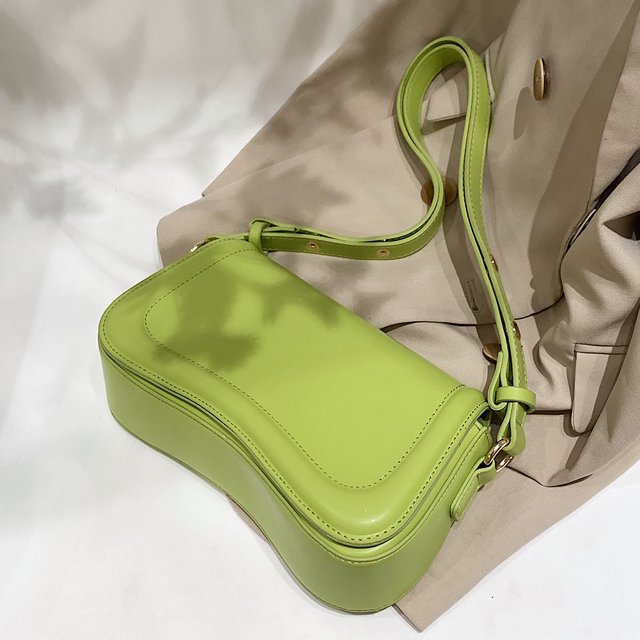Bolso de cuero para axila para mujer Bolso de mano versátil Bolso tipo cartera informal (verde)