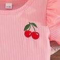 thumbnail image 4 of TOWED22 Toddler Girl Clothes Summer Outfit Set Ruffle Sleeve Top and Shorts Soft Stretchy 2 Piece 12M-4T(Red,2-3 Y), 4 of 6