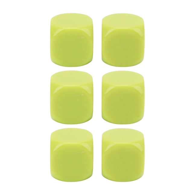 Juego de dados grandes de 6 piezas, esquina redonda, resistente al agua, resistencia a la oxidación, dados de superficie lisa para barra DIY verde