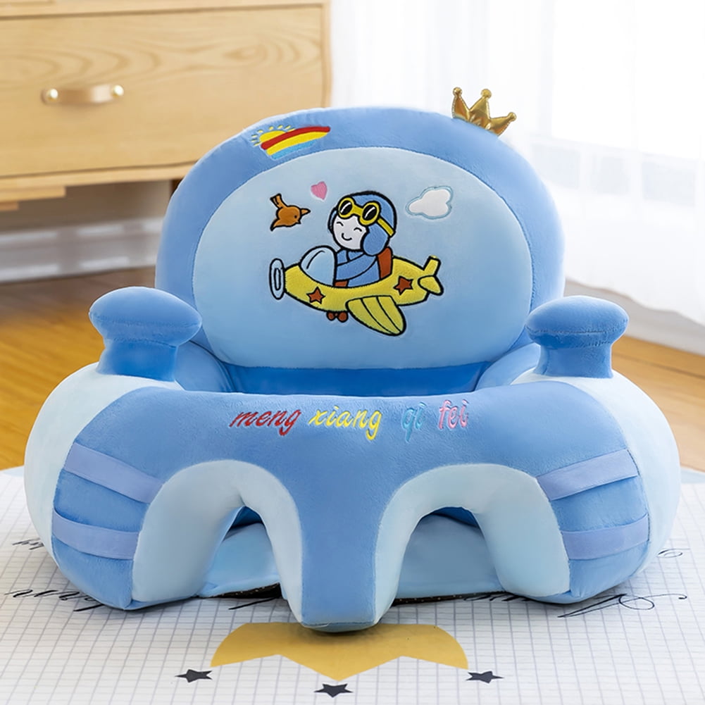 Xewsqmlo Baby Feeding Safety Seat Skin Cartoon Plush Learning Sit Chair Without Cotton