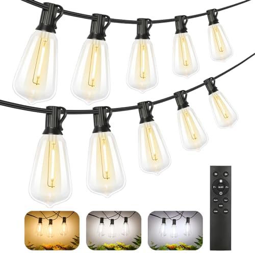 Guirnaldas de luces para exterior Brightever, 3 colores, regulables, 30 m, con control remoto