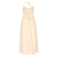 thumbnail image 5 of ClodeEU Women's Cotton V Neck Spaghetti Strap Maxi Dress ,Elegant Casual Long Dress with Backless Lace-Up for Summer Beige,Womens Plus XL, 5 of 6