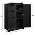 thumbnail image 6 of Yaheetech Wooden Bathroom Cabinet with Drawer and Freestanding, Black, 6 of 8