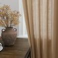 Tan Brown Linen Curtains for Living Room 2 Panels Set 84 Inch Length