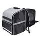 thumbnail image 2 of Transportín para perros, mochila ligera y plegable, expandible, resistente, ventilada, para mascotas, transportador para gatos para animales pequeños, Gris, 2 of 8