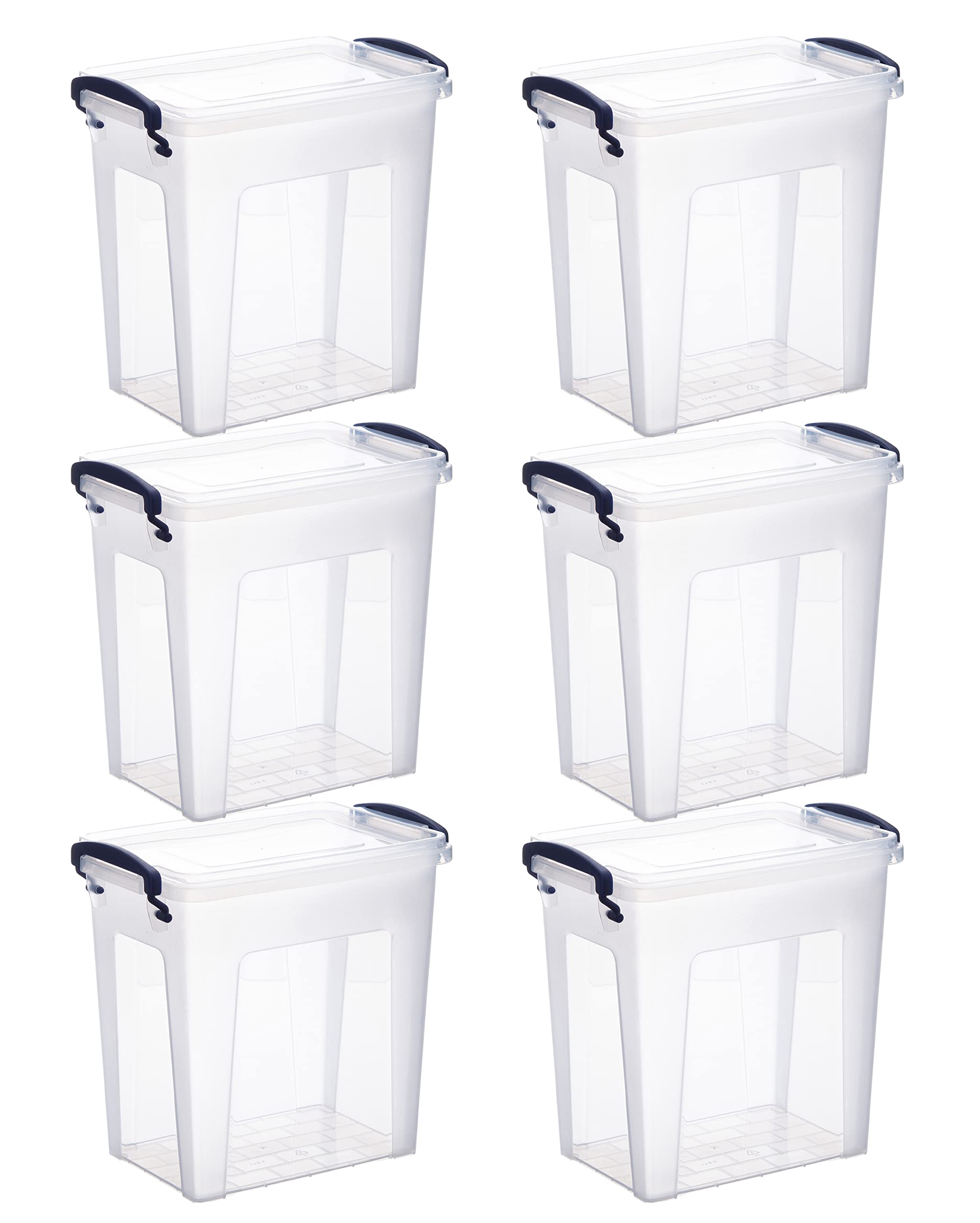 Superio 12 Qt Clear Plastic Storage Bins with Lids and Latches