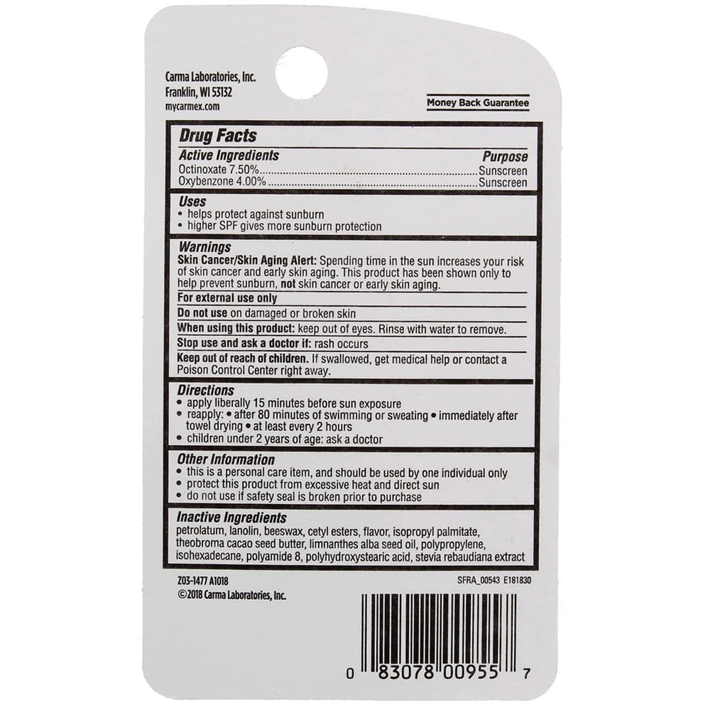 Carmex Daily Care Moisturizing Lip Balm Tube. Softens and Soothes. Water Resistant. Fresh Cherry. 0.35 oz. Pack of 12