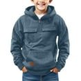 thumbnail image 2 of XQYLOS Boys 𝖳actical Cargo Hoodie Quarter-Zip Pullover, Vintage Casual Long Sleeve Sweatshirt with Pocket, Stylish 𝖬ilitary Style Hooded Shirt for Outdoor Activities, 2 of 7