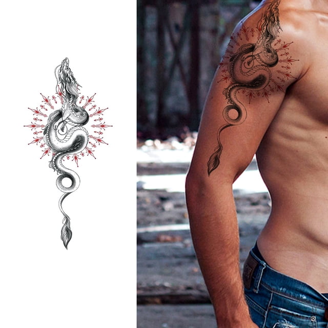 Etiquetas Engomadas Del Tatuaje 10 Uds tatuajes falsos moda fiesta suministro hombro tatuajes hombres mujeres para cuerpo espalda Tmvgtek Libre de BPA