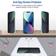 Xpression Screen Protector for Apple iPhone 14 (6.1) Privacy Screen Protector Anti Spy 9H Dark Tempered Glass Screen Film Guard Case Friendly - Black