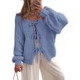 thumbnail image 1 of Suéter PRETTYGARDEN con Lazo Frontal y Mangas Abullonadas Largas M, 1 of 8