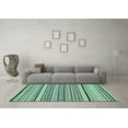 thumbnail image 3 of Ahgly Company Indoor Round Abstract Light Blue Modern Area Rugs, 3' Round, 3 of 4