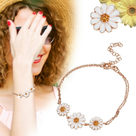 hanxiulin new white daisy flower bracelet lady cool wind jewelry adjustable bracelet female simple bracelet personality quality high grade