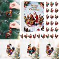 thumbnail image 3 of TIELUTT Hanging Advent Calendar Rooster Hanging Advent Calendar with Hat Battery Rope Lights with Timer Night Light with Timer Chocolate Christmas Countdown Calendar Countdown Game Timer Manual Kitch, 3 of 7