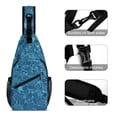 thumbnail image 3 of Full Print Chest Bag 8×15in Outer Large Bag On Both Sides Of Mesh Bag Inside Pocket Design Sponge Pad Shoulder Strap Animal Skin Print Style DarkTurquoise_4, 3 of 8
