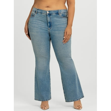 Jessica Simpson Women's and Women's Plus Daisy Fitted Flare Jeans, 30.5", 32.5", and 34.5" Inseams, Sizes 2-26W