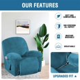 thumbnail image 4 of CNKOO Housse Extensible en Velours pour Fauteuil Inclinable 1 Pce Housse Douce pour Fauteuil Inclinable Housse de Fauteuil Inclinable Protecteur de Fauteuil Inclinable pour Fauteuil Inclinable - Bleu Paon, 4 of 7