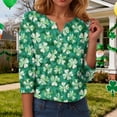 thumbnail image 6 of COMVALUE Saint Patricks Day for Women 2026 Lucky Shamrock 3/4 Sleeve Shirt Funny Irish Graphic Tee Spring Party Tops (Mint Green, M), 6 of 9