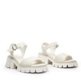 thumbnail image 2 of BURUDANI Women's Low Platform Chunky Block Ankle Strap Heel Sandals Open Toe BEIGE-PU Size 6, 2 of 9