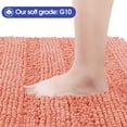 thumbnail image 2 of HAKUNA Striped Coral Bathroom Rug Set 2 Piece 24"x17"+48"x20" Ultra Soft, Non Slip Chenille Toilet Mat, Absorbent Plush Shaggy Bath Mats for Bathroom, Bedroom, Kitchen, 2 of 6