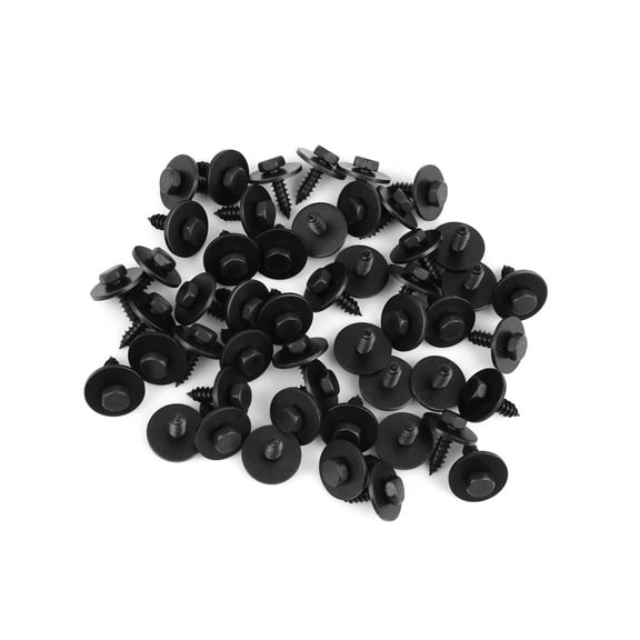 Unique Bargains 50 Pcs Car Screw Bolt Retainer Black Metal for BMW