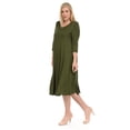 thumbnail image 3 of Pastel by Vivienne Women's A-Line Trapeze Midi Dress Plus Size Olive XXX-Large, 3 of 4