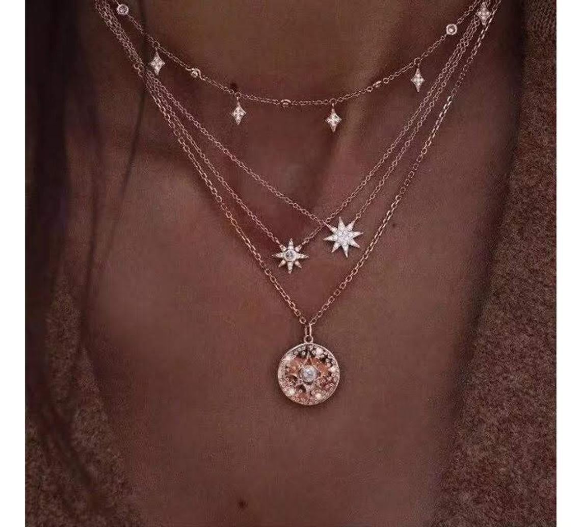 Statement Necklace Boho Choker Multilayer Women Pendant Chain Jewelry Bib Chunk
