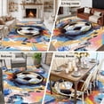 thumbnail image 5 of Sports Football, Minimalist Painted Art Area Rug 5x8 FT, Non Slip Bedroom Throw Carpet, Washable Soft Floor Carpet Non-Shedding Rug for Living Room Nursery Dorm Office, 5 of 9