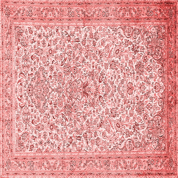 Ahgly Company Indoor Square Persian Red Traditional Area Rugs, 5' Square