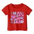 thumbnail image 4 of Chemises Filles Rentrée des Classes Imprimé Haut d'Été avec Manches Trois Quarts Hauts Enfants Filles Rouge 10 Ans-12 Ans, 4 of 4