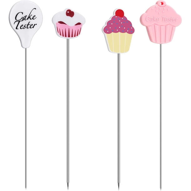 Agujas para probar pasteles, de acero inoxidable, reutilizables, para probar pasteles, prácticas, para probar pasteles, pinchos, para cocina, hogar, herramientas de panadería (4)