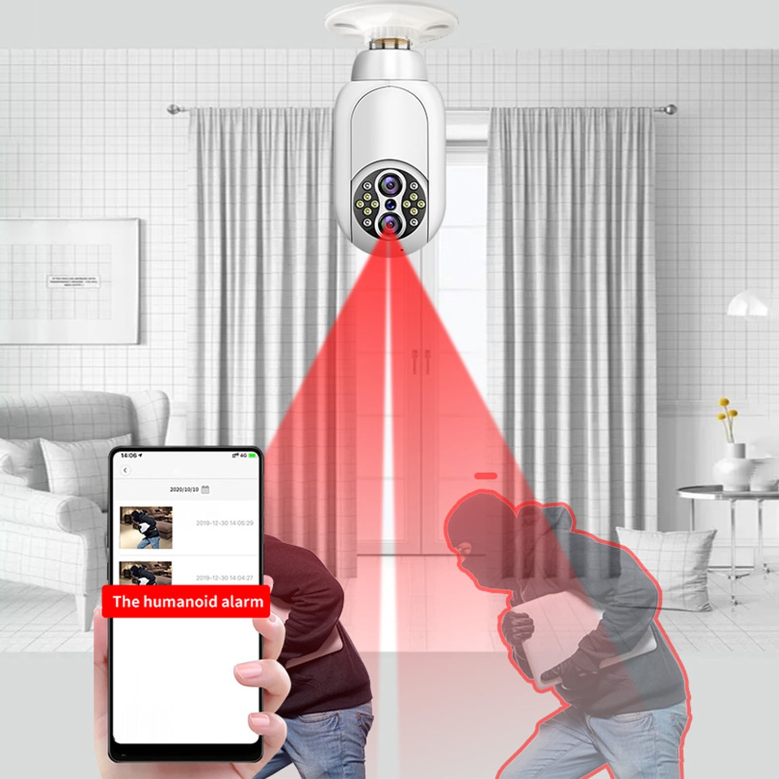 AZXY Wired Security Camera,Smart Security Cameras,Indoor/Outdoor Smart Pet Monitors for Home,4k Night Vision Wifi 360 Smart Surveillance Camera