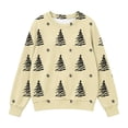 thumbnail image 3 of Christmas Boys Girls Sweater Kids Crewneck Long Sleeve Pullover Knit Tops,Relaxed Warm For Festival School Wear,Beige,7-8 Years, 3 of 6