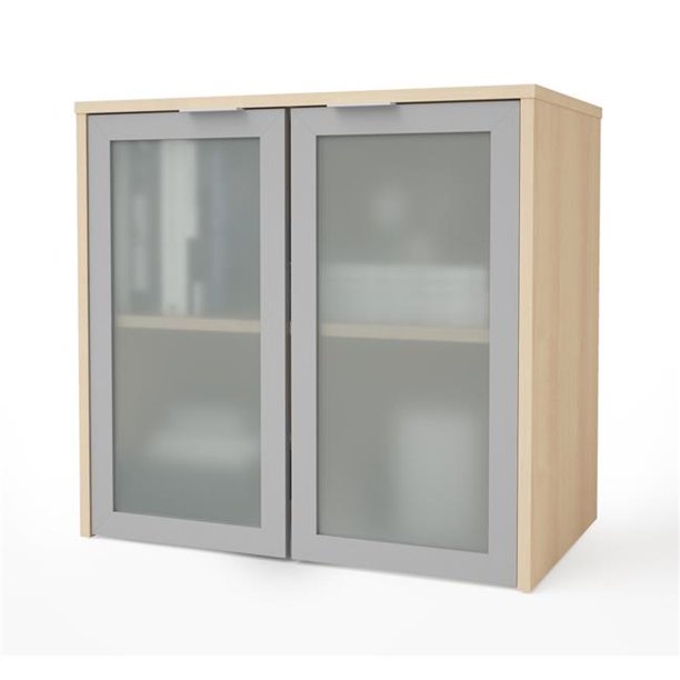 Bestar 1605211138 i3 Plus Hutch with Frosted Glass Doors, Northern