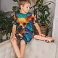 thumbnail image 4 of Fotbe Colorful Textured Chihuahua Pijama Estampada de 2 Piezas para Niños – Ropa de Dormir de Manga Corta Cómoda para Niños y Niñas, Camiseta y Shorts de Algodón-XX-Large, 4 of 6