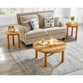 thumbnail image 4 of Miekor Furniture Living Room Central End Table, Farmhouse Round End Table, Round Wooden Rustic Natural Table with Thick Cylindrical Legs (Classic, 19.69 X 19.69 X 21.46 in) BS5328, 4 of 6