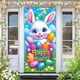 thumbnail image 4 of Decoraciones de Pascua, adornos de Pascua, regalos de Pascua, encantadora decoración de puerta de Pascua, adorable conejito con huevos de colores y feliz Pascua, decoración festiva de primavera, panca, 4 of 6