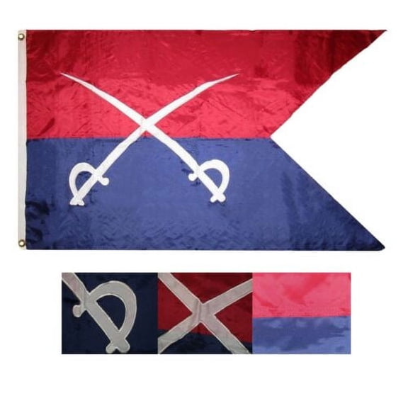 3x5 Embroidered Sewn Custer Guidon Cavalry 300D Nylon Flag 3'x5' Banner 2 Clips