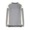 thumbnail image 7 of biudgviw Sweatshirt for Women Casual Loose Long Sleeve Round Neck Oversized Tops Color Block Fall Fashion Clothes, 7 of 7