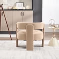 thumbnail image 5 of CQSXDA Mid-Century Modern Velvet Accent Chair Single Sofa with Wooden Legs for Living Room or Bedroom, khaki, 5 of 10