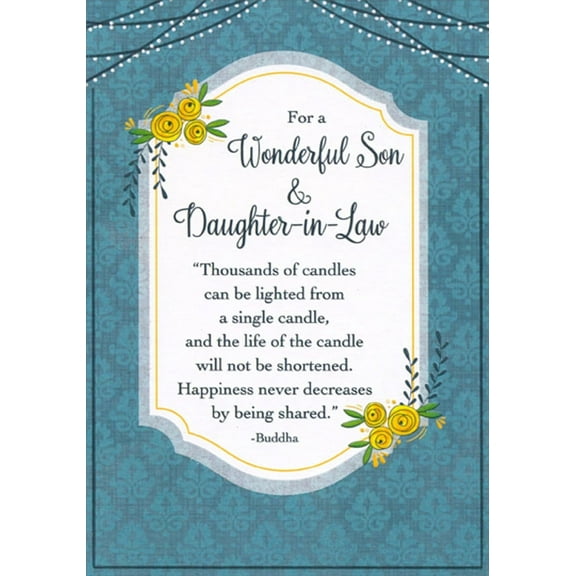 Designer Greetings Buddha Quote Anniversary Card for Son & Daughter-in-Law