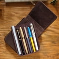thumbnail image 2 of Leather Pen Drawer Pen Storage Pack Handmade Rough Enough Clear Pouch, 2 of 7