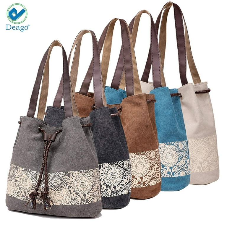 Deago Women's Casual Canvas Tote Bags Shoulder Handbag Travel