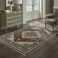 thumbnail image 5 of Oriental Weavers Aberdeen Area Rug - 1144R - 9'10" x 12'10" - in Red/ Blue - Vintage Inspired, Stain Resistant, Family and Pet Friendly , Family, Dining, Living Room Rug, 5 of 10