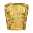 thumbnail image 6 of Yartina Kids Girls Boys Sequin Hip-hop Jazz Dance Waistcoat Jacket Sparkle Stage Performance Vest Gold 3-4, 6 of 7
