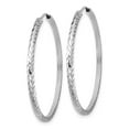 thumbnail image 2 of Primal Gold 14 Karat White Gold Diamond-cut Square Tube Endless Hoop Earrings, 2 of 4