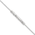 thumbnail image 1 of 925 Sterling Silver Solid Polished Fancy Ringed Anklet 10 Inch Spring Ring Jewelry Gifts for Women, 1 of 3