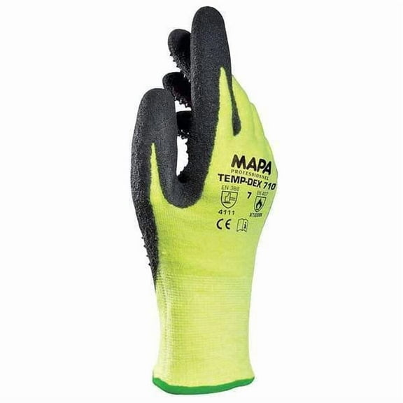 Temp-Dex Heat Resistant Gloves,Nitrile,Ylw,7,PR 34710037